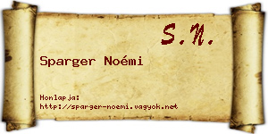 Sparger Noémi névjegykártya
